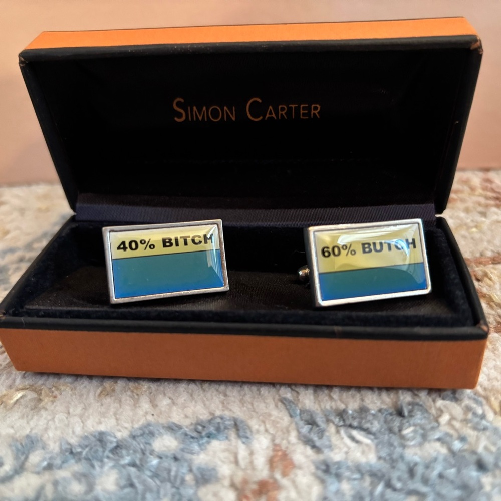 Simon Carter Blue and Yellow Cufflinks